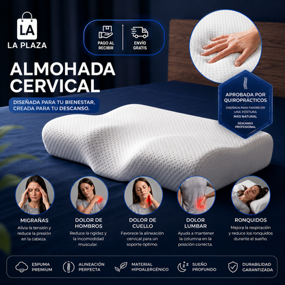 😴Almohada Cervical Premium + Soporte Ergonómico + Confort Superior + ¡OFERTA ESPECIAL HOY! 🔥