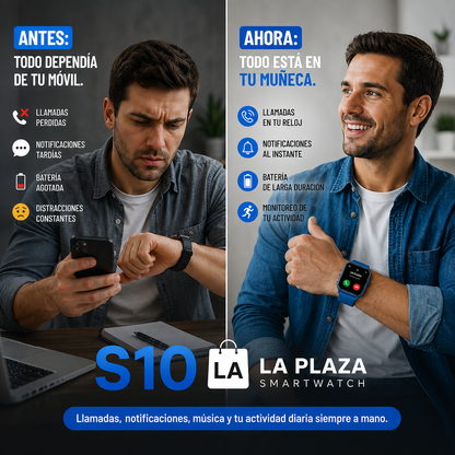 ⌚ Smartwatch S10 PRO + Llamadas Bluetooth + Monitor Deportivo + Carga Inalámbrica + ¡OFERTA ESPECIAL HOY! 🔥