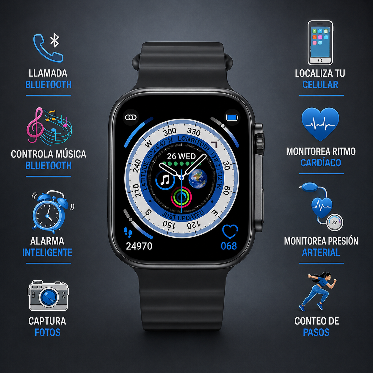 ⌚ Smartwatch S10 PRO + Llamadas Bluetooth + Monitor Deportivo + Carga Inalámbrica + ¡OFERTA ESPECIAL HOY! 🔥