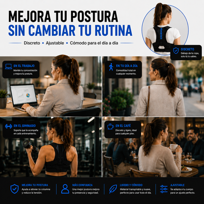 PostureFit™ — Corrector de Postura Ajustable, Cómodo y Discreto¡REGALO EXCLUSCorretor de Postura Ajustável UnissexIVO SOLO HOY!🔥