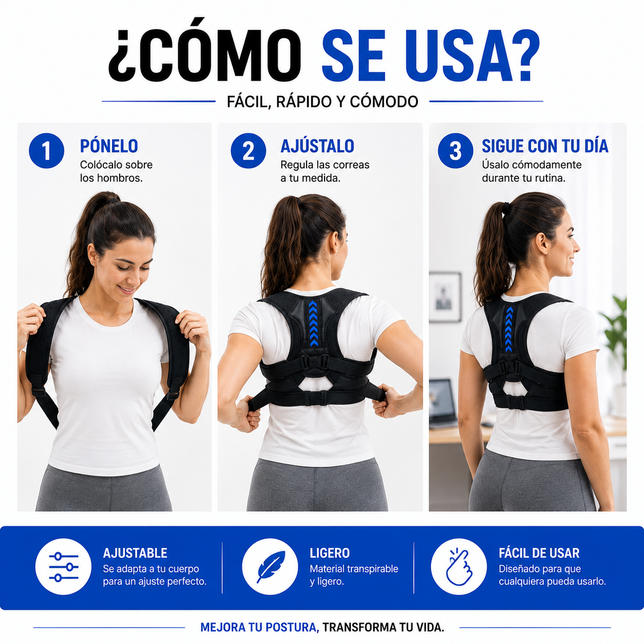 PostureFit™ — Corrector de Postura Ajustable, Cómodo y Discreto¡REGALO EXCLUSCorretor de Postura Ajustável UnissexIVO SOLO HOY!🔥