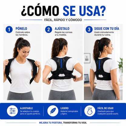 PostureFit™ — Corrector de Postura Ajustable, Cómodo y Discreto¡REGALO EXCLUSCorretor de Postura Ajustável UnissexIVO SOLO HOY!🔥