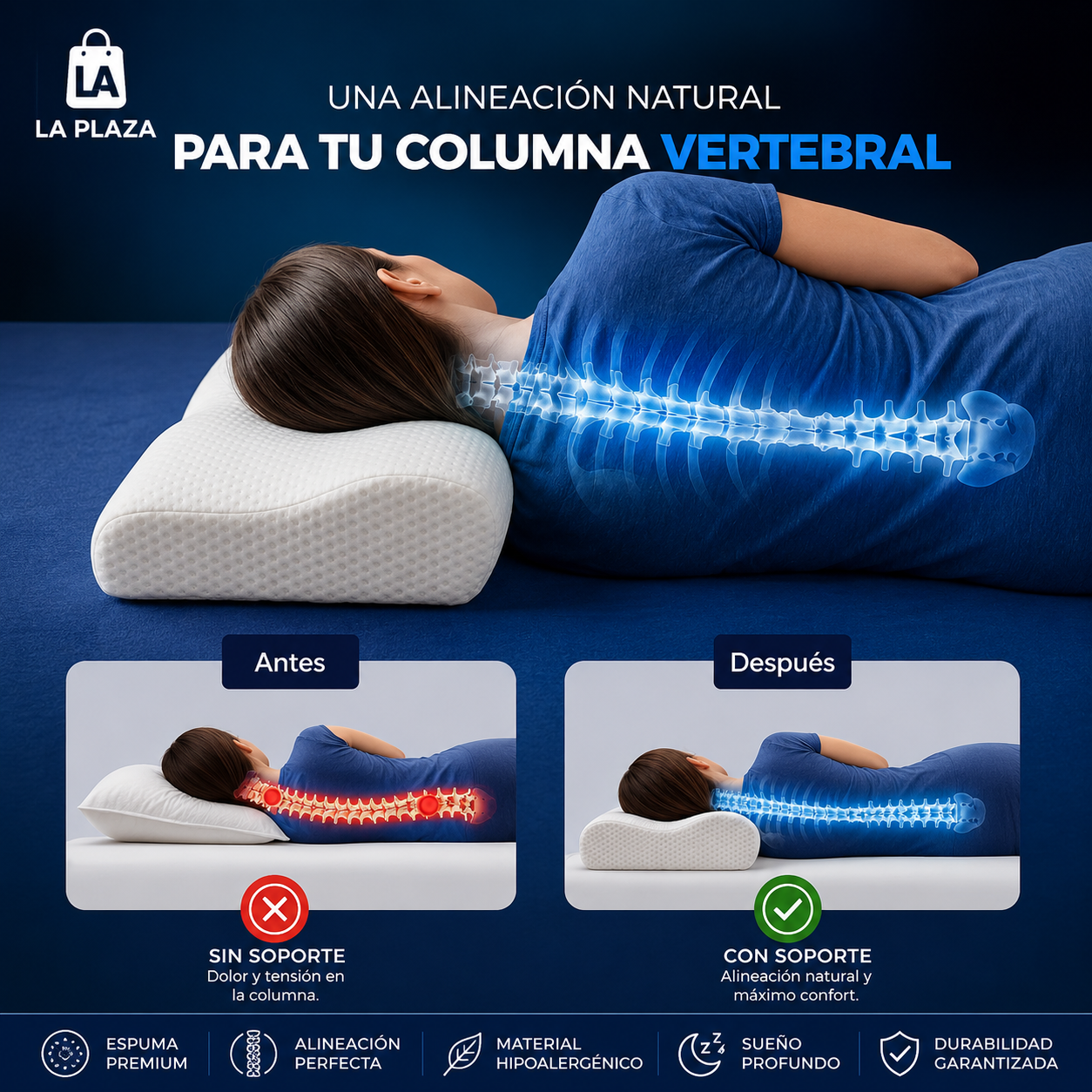 😴Almohada Cervical Premium + Soporte Ergonómico + Confort Superior + ¡OFERTA ESPECIAL HOY! 🔥