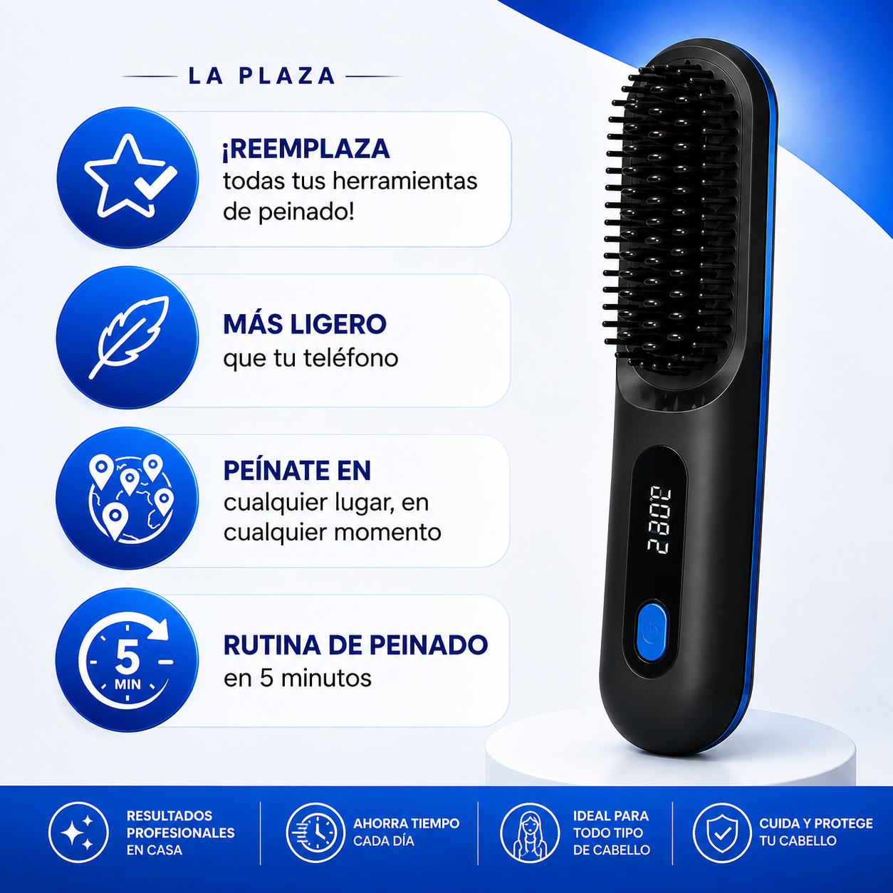 ✨ Cepillo Alisador PRO + Alisa y Peina en Minutos + Tecnología Cerámica + ¡OFERTA EXCLUSIVA SOLO HOY! 🔥