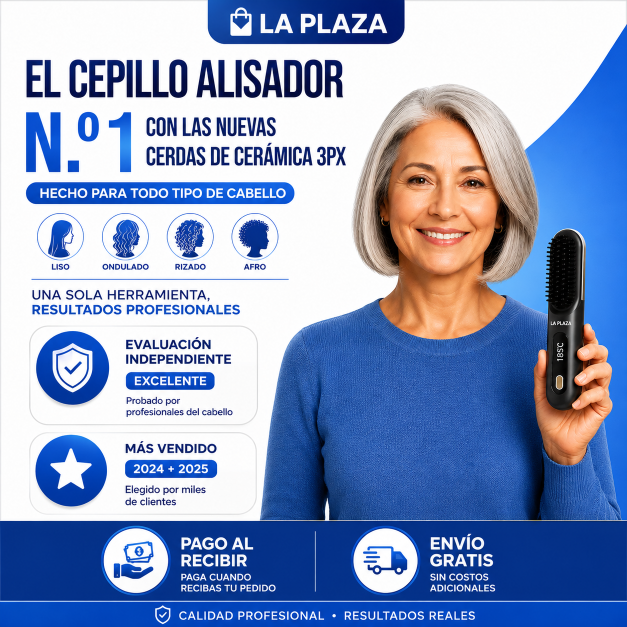 ✨ Cepillo Alisador PRO + Alisa y Peina en Minutos + Tecnología Cerámica + ¡OFERTA EXCLUSIVA SOLO HOY! 🔥