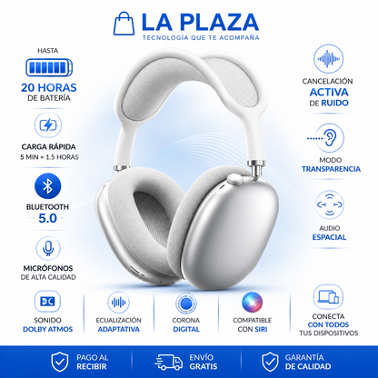 🎧 AudioMax Pro — Auriculares Inalámbricos + Cancelación de Ruido + Sonido Envolvente + Hasta 20H de Batería 🔥