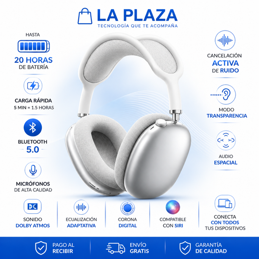 🎧 AudioMax Pro — Auriculares Inalámbricos + Cancelación de Ruido + Sonido Envolvente + Hasta 20H de Batería 🔥